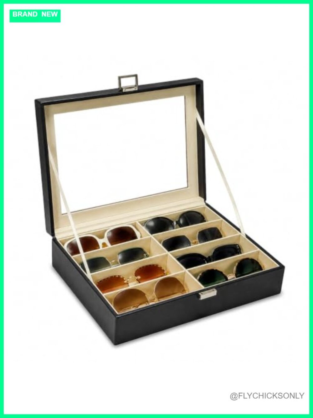 Sunglasses Organizer Box Faux Leather MDF 4/8 Slots Eyewear Case